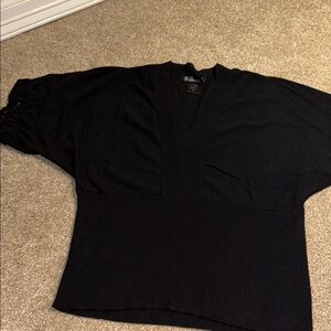 Black V-Neck dolman style Knit Top xL